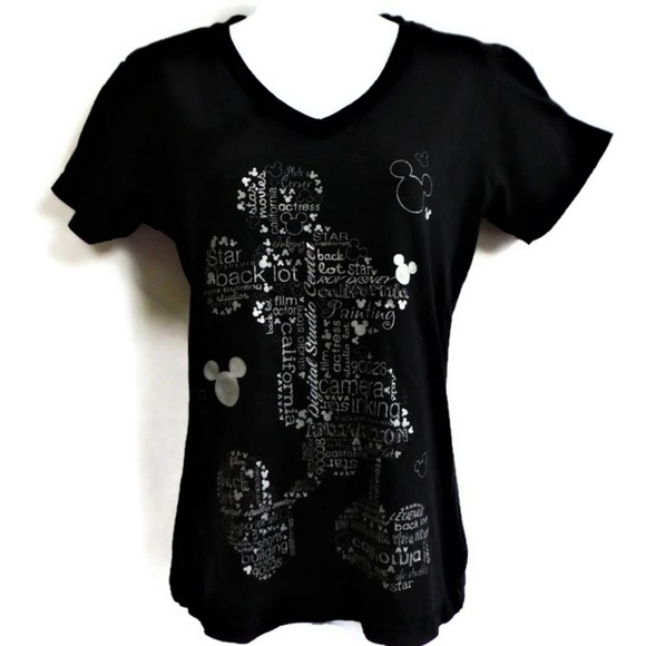 Disney Store Tee Hidden Mickey T Shirt Black V M - Picture 2 of 5